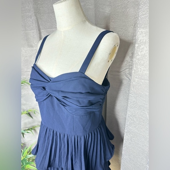 NWT Gianni Bini Danica Tiered Ruffle Sweetheart Dress in Navy Sz 8 - Picture 5 of 14